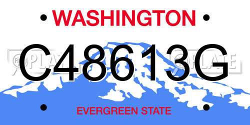C48613G Washington License Plate