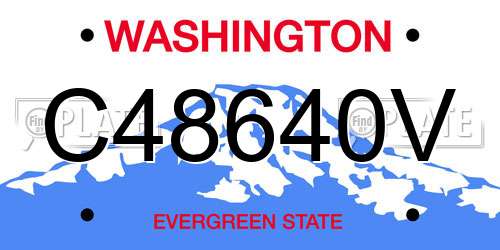 C48640V Washington License Plate