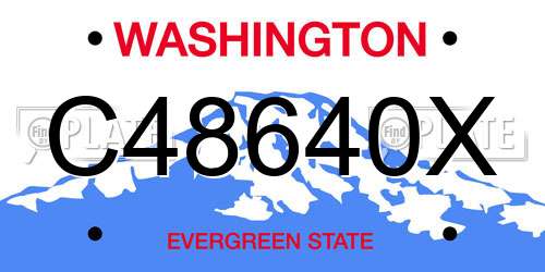 C48640X Washington License Plate