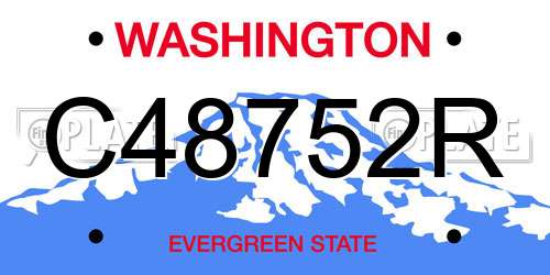 C48752R Washington License Plate