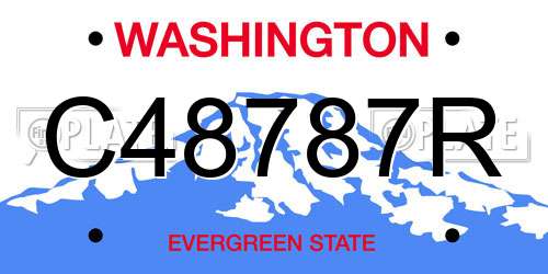 C48787R Washington License Plate