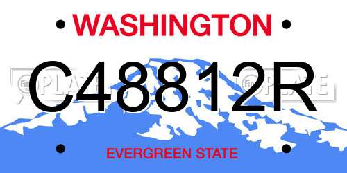 C48812R Washington License Plate