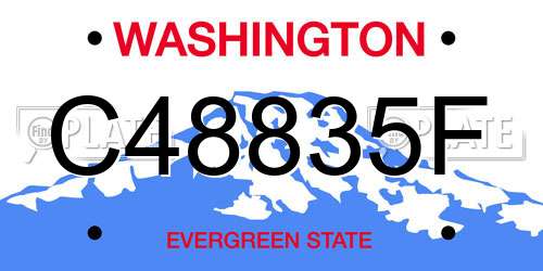 C48835F Washington License Plate