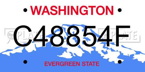 C48854F Washington License Plate