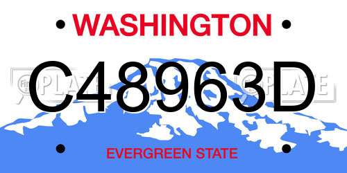 C48963D Washington License Plate