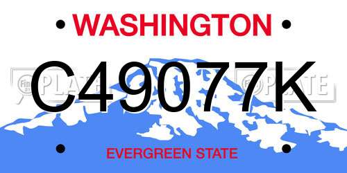 C49077K Washington License Plate