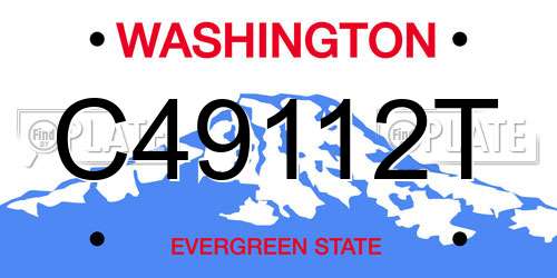 C49112T Washington License Plate