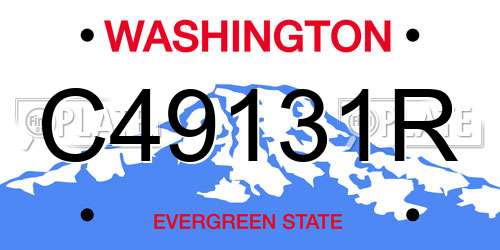 C49131R Washington License Plate