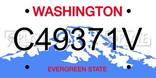 C49371V Washington License Plate