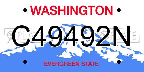 C49492N Washington License Plate