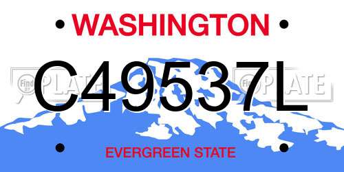 C49537L Washington License Plate