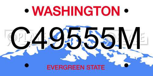 C49555M Washington License Plate