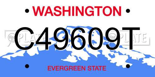 C49609T Washington License Plate