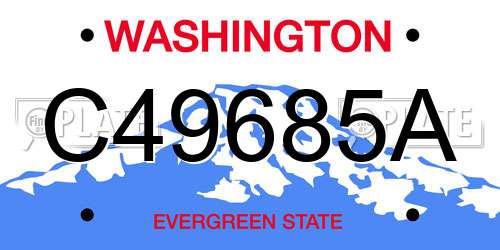 C49685A Washington License Plate