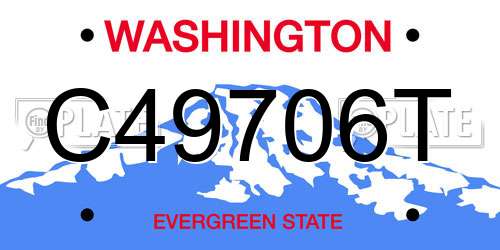C49706T Washington License Plate