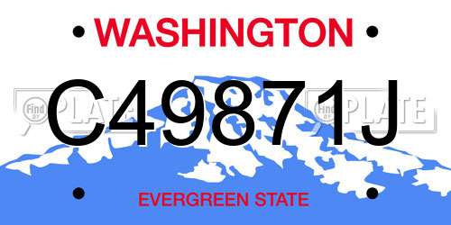 C49871J Washington License Plate