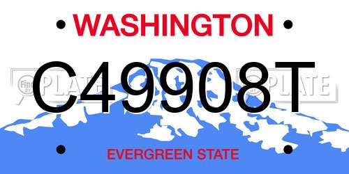 C49908T Washington License Plate