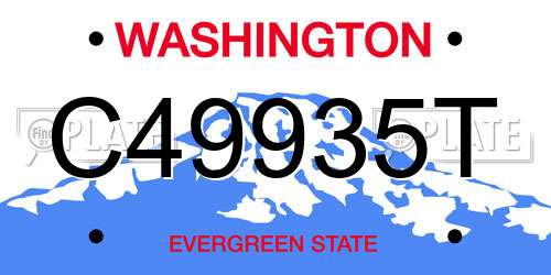C49935T Washington License Plate