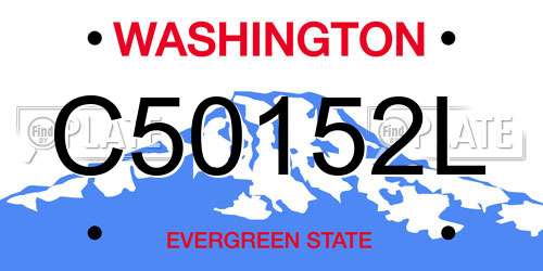 C50152L Washington License Plate