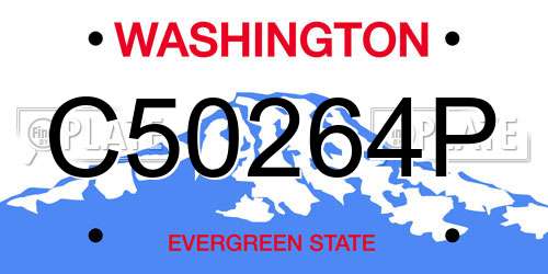 C50264P Washington License Plate
