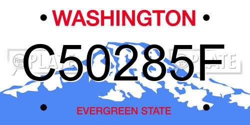 C50285F Washington License Plate