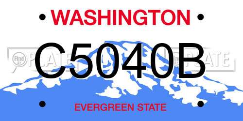 C5040B Washington License Plate