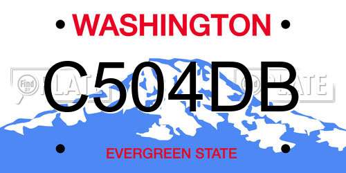 C504DB Washington License Plate