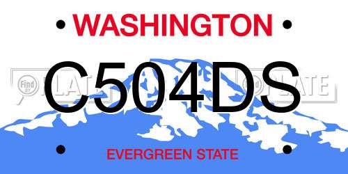 C504DS Washington License Plate