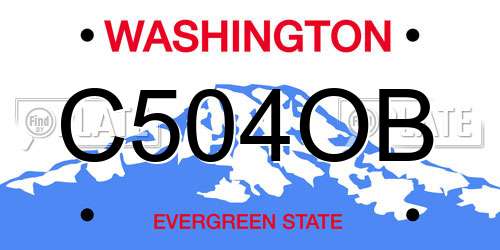 C504OB Washington License Plate