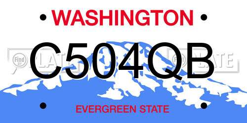 C504QB Washington License Plate