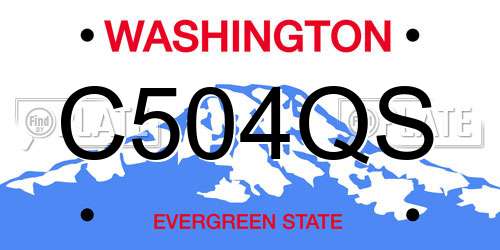 C504QS Washington License Plate