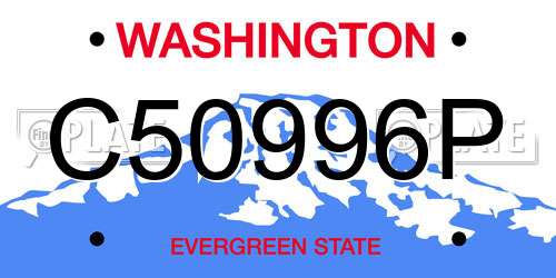 C50996P Washington License Plate