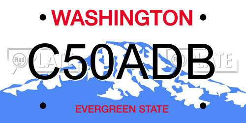 C50ADB Washington License Plate