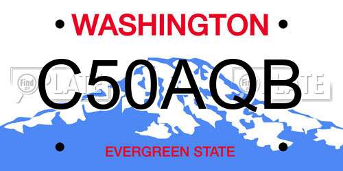 C50AQB Washington License Plate