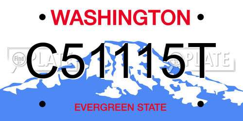 C51115T Washington License Plate