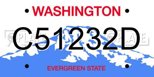 C51232D Washington License Plate
