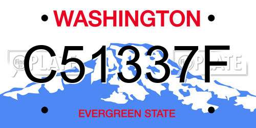 C51337F Washington License Plate