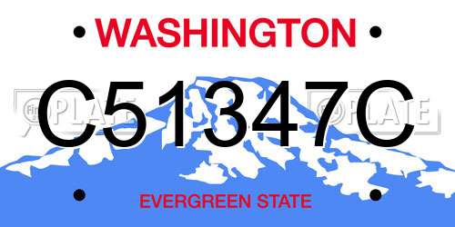 C51347C Washington License Plate