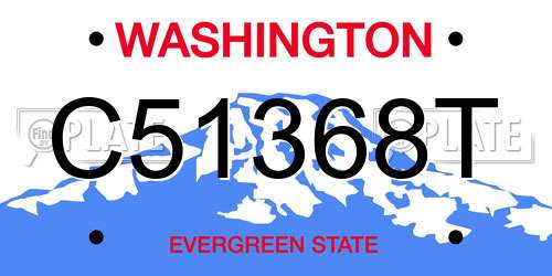 C51368T Washington License Plate