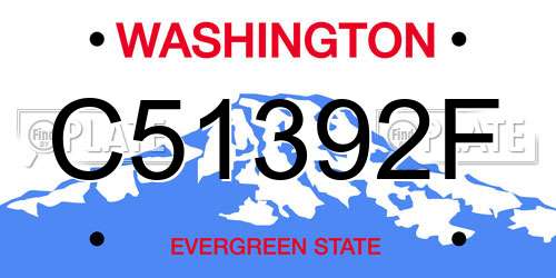 C51392F Washington License Plate