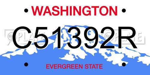 C51392R Washington License Plate