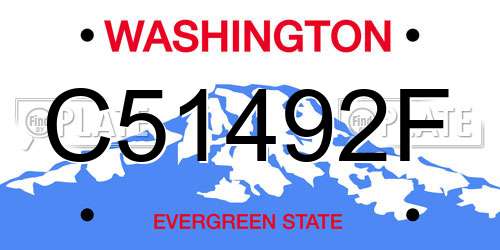 C51492F Washington License Plate