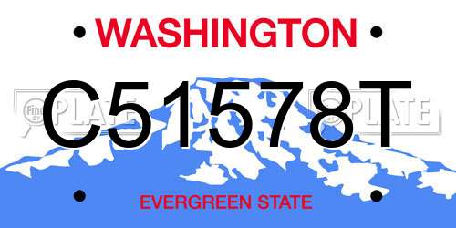 C51578T Washington License Plate