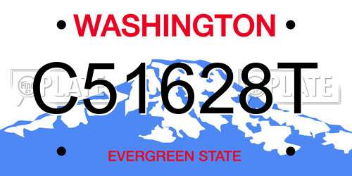 C51628T Washington License Plate