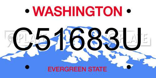 C51683U Washington License Plate