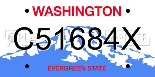 C51684X Washington License Plate