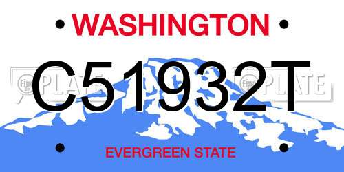 C51932T Washington License Plate