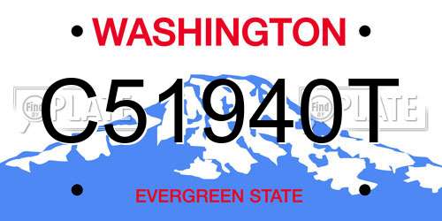 C51940T Washington License Plate