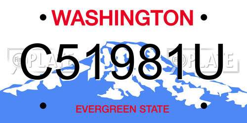 C51981U Washington License Plate
