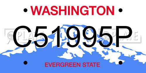 C51995P Washington License Plate